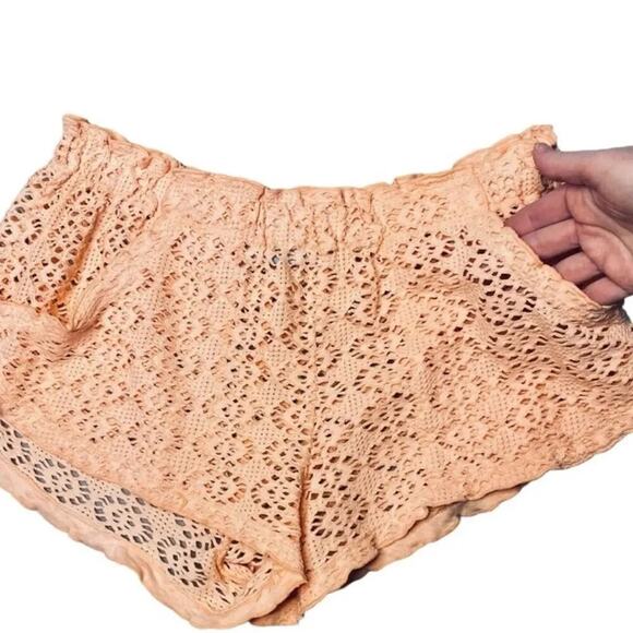 FREE PEOPLE Beach Crochet Love Shorts in Autumn Peach Size S New without Tag - Picture 7 of 9